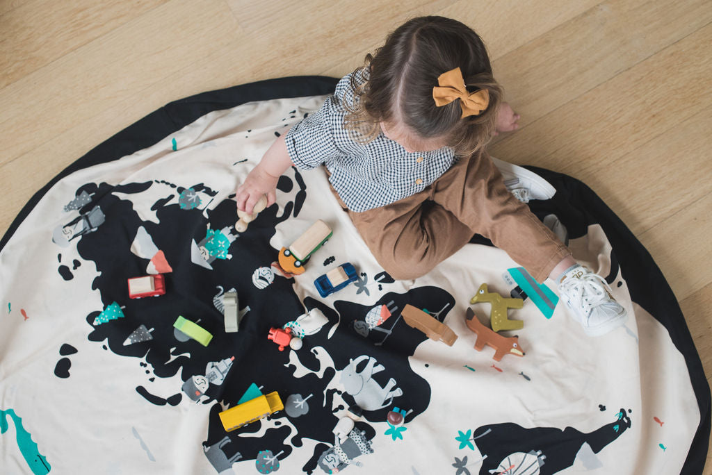 Worldmap/stars toy storage bag