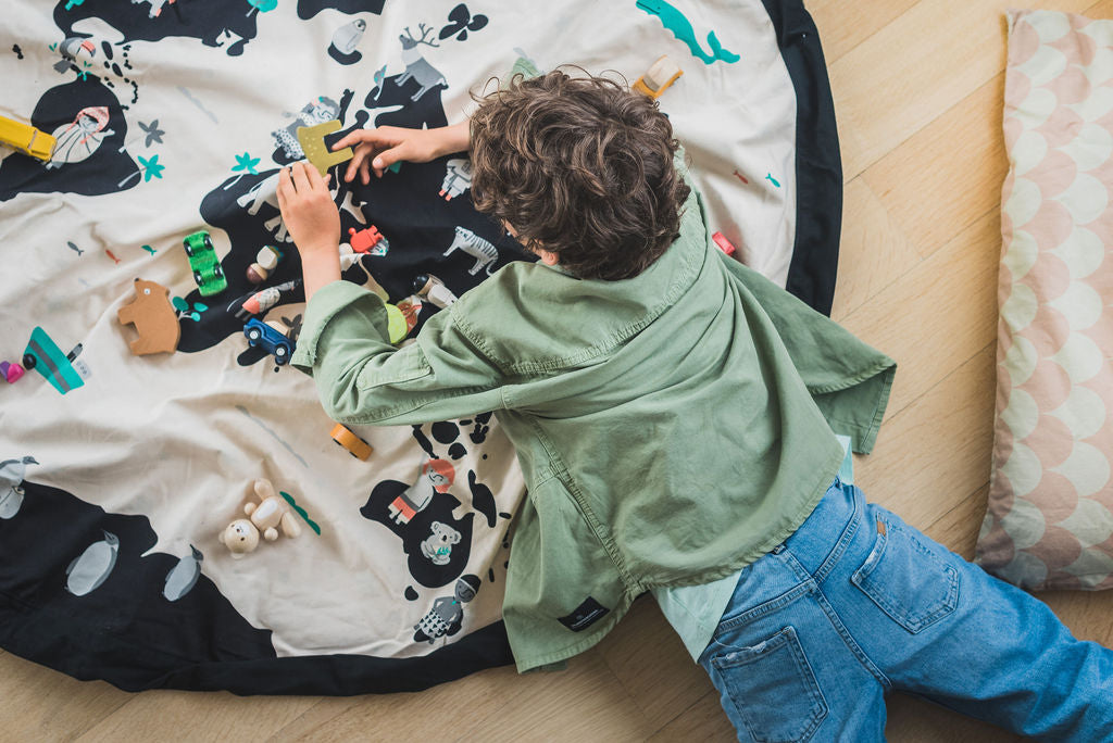 Worldmap/stars toy storage bag