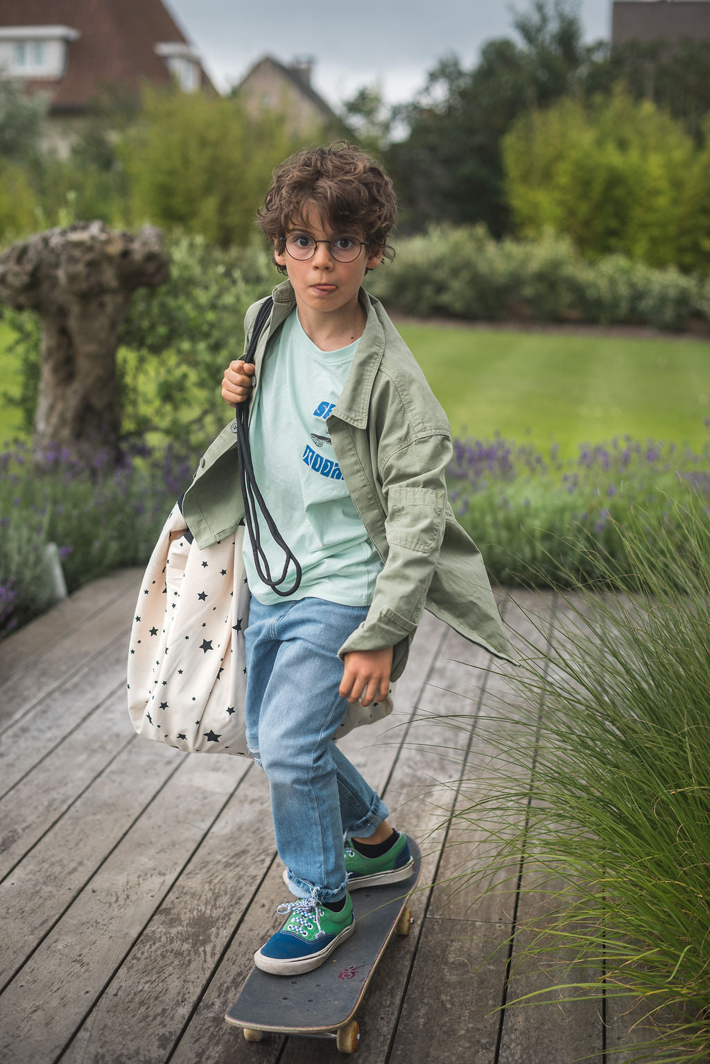 Worldmap/stars toy storage bag