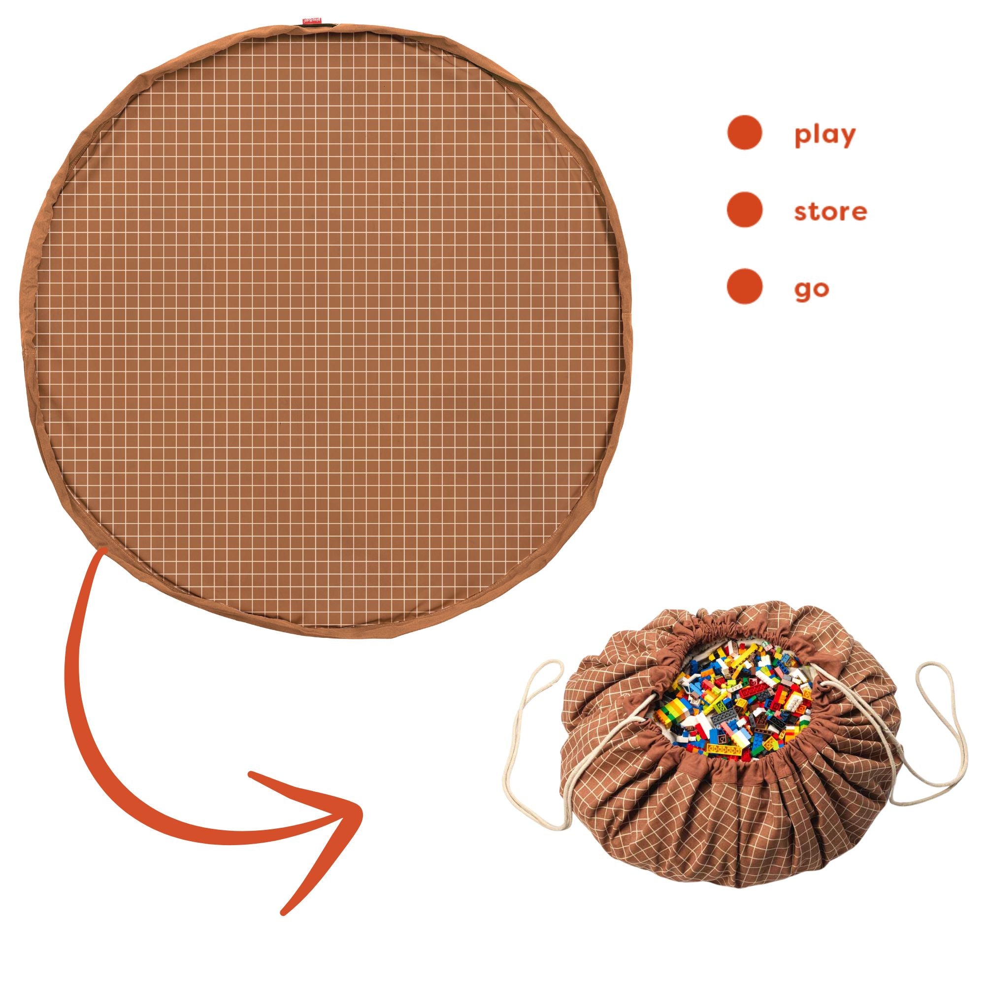 Organic grid brown storage bag