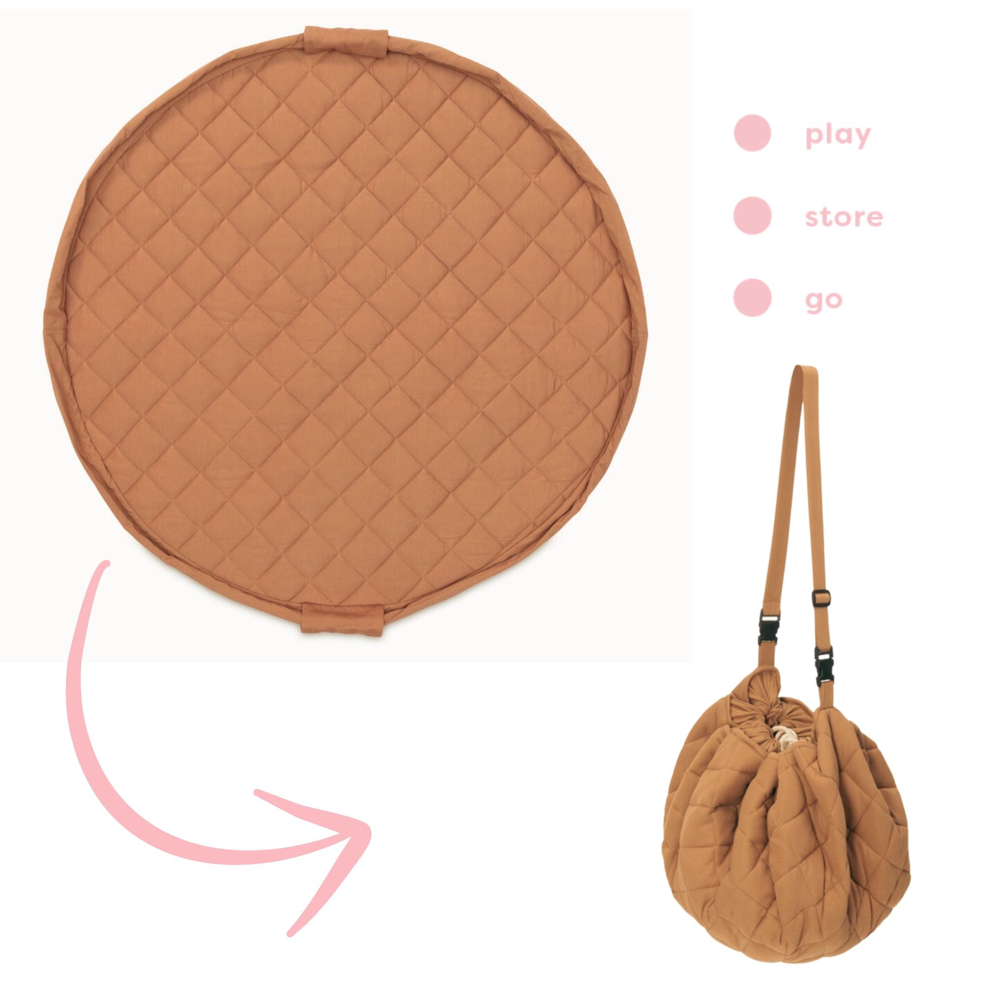 Tawny brown organic babymat