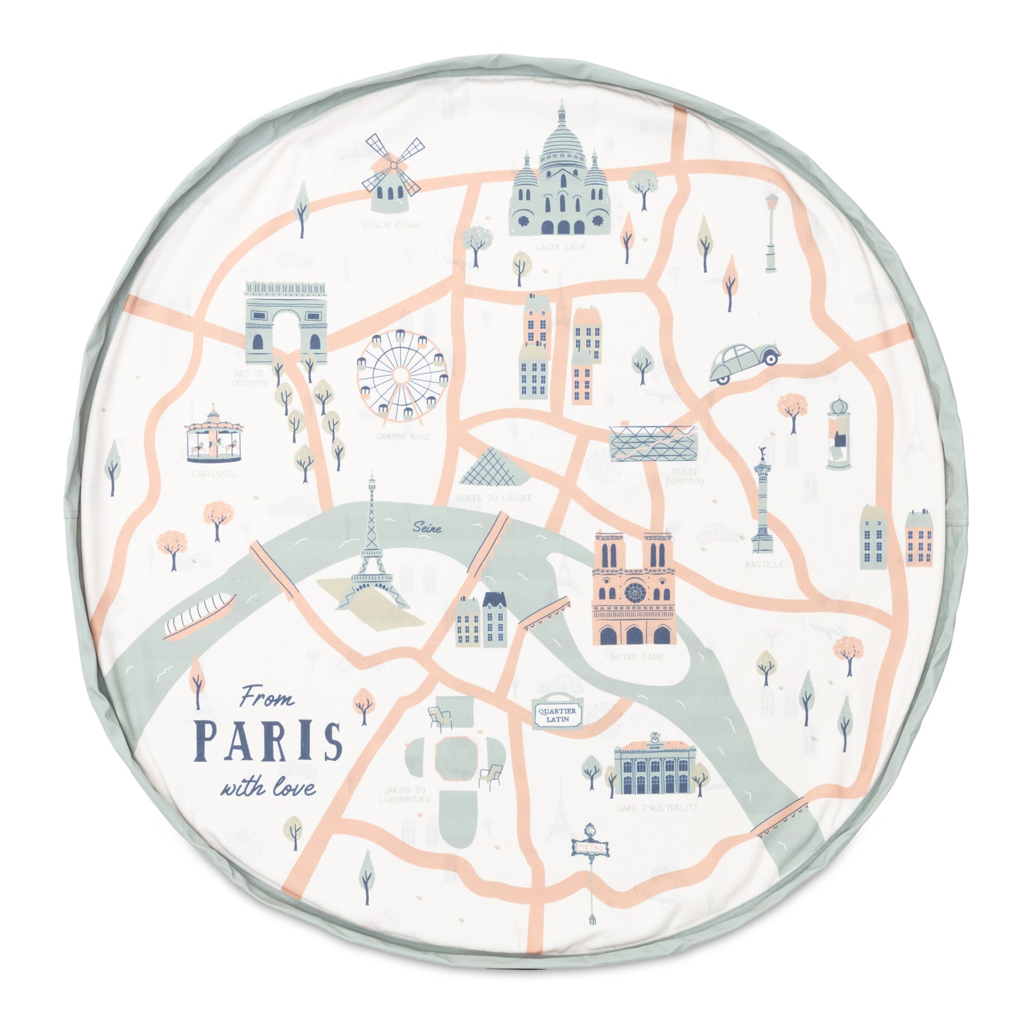 stylish designed Paris Map toy storage bag