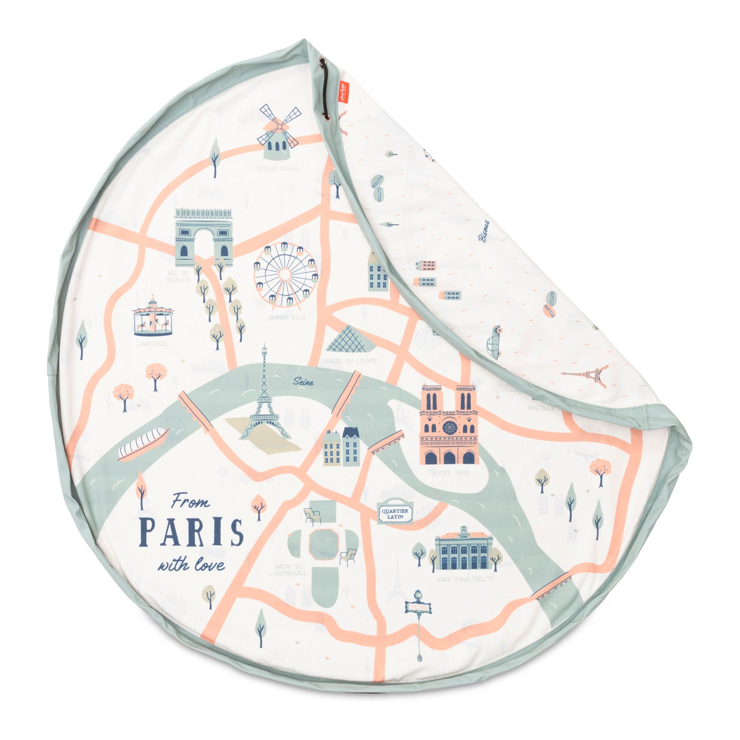 stylish designed Paris Map toy storage bag, folded piece