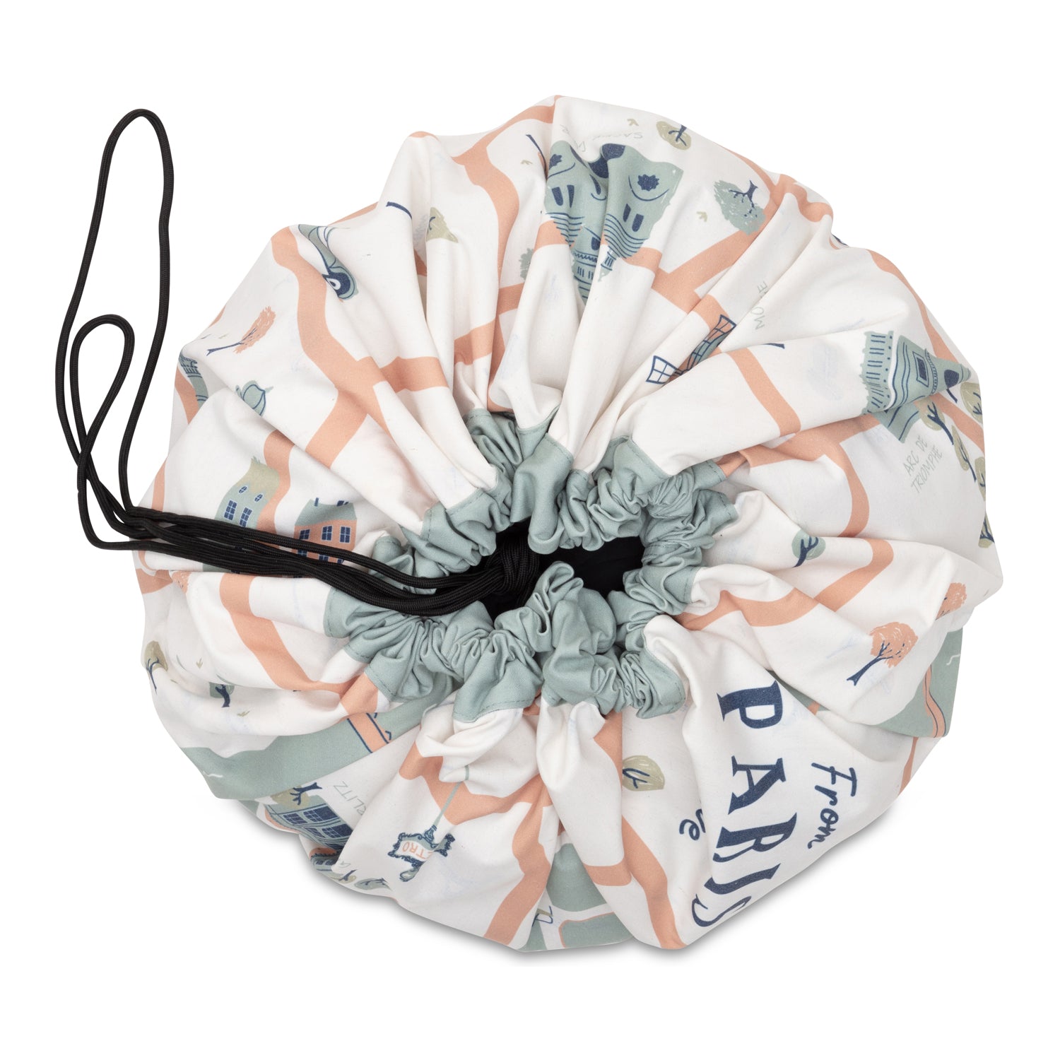 stylish designed Paris Map toy storage bag, closed