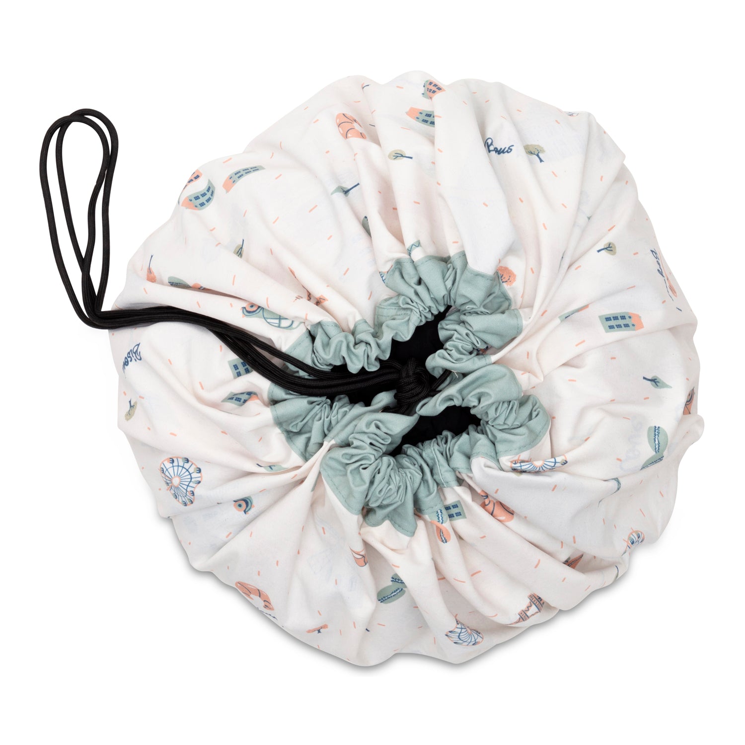 stylish designed Paris Map toy storage bag, closed