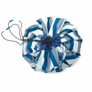outdoor - playmat & toy bag-blue/green stripes