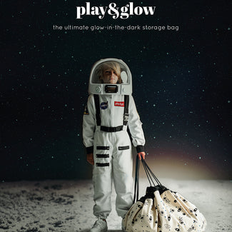 Space glow in the dark toy storage bag