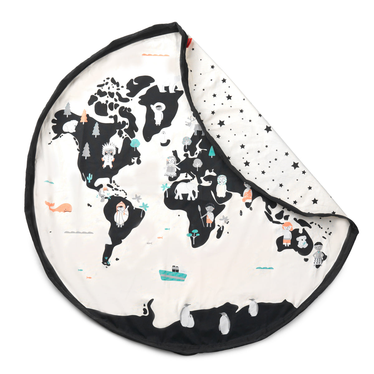 worldmap/stars toy storage bag, folded piece
