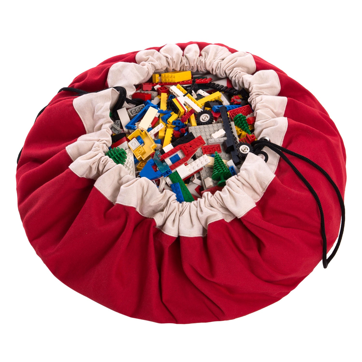 product picture Play&Go storage bag and play mat, red bag filled with lego