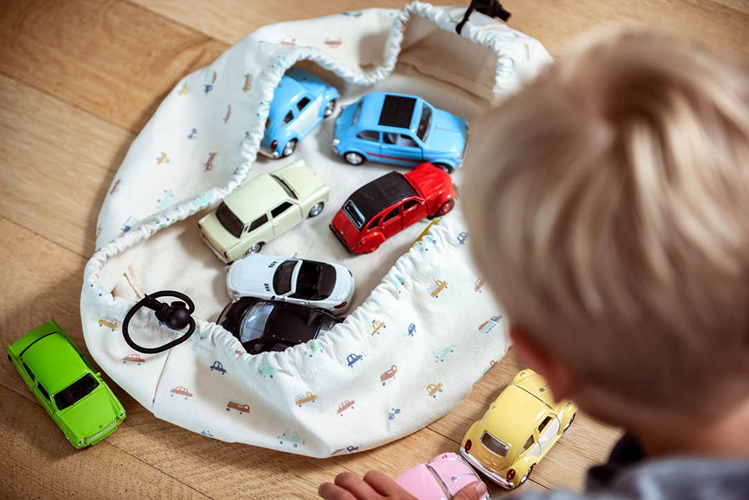 Mini cars toy storage bag, toys desk living room kids room