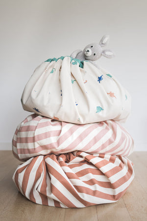 Stripes Brown Toy Storage Bag