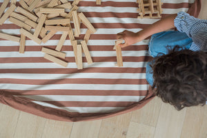 Stripes Brown Toy Storage Bag