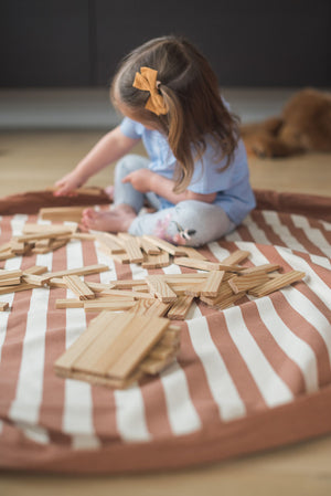 Stripes Brown Toy Storage Bag