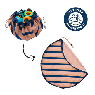 outdoor - playmat & toy bag - mokka stripes