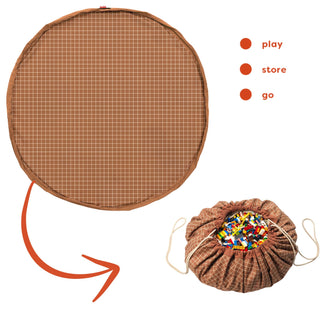 Organic grid brown storage bag