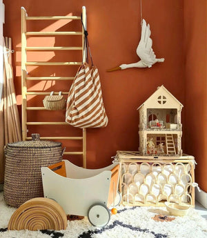 Stripes Brown Toy Storage Bag