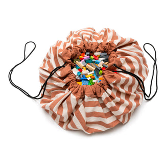 playmat & toy bag - stripes brown