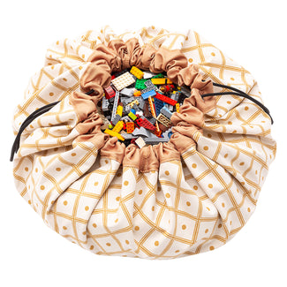 Geo Mustard toy storage bag