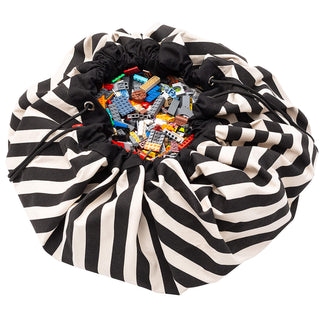 playmat & toy bag - stripes black